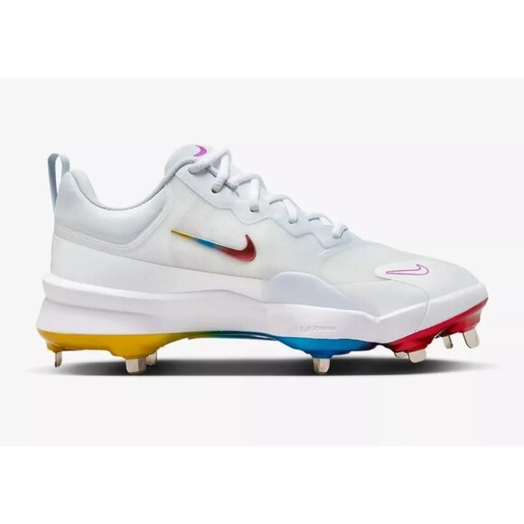 Nike Mens Force Zoom Trout 9 Pro Metal Baseball Cleats White Multicolor Size 8